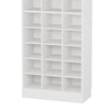 Shoe Cabinet 10 Tier White Wood Finish 30 Open Shelves 71 Inch BM328508