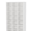 Shoe Cabinet 10 Tier White Wood Finish 30 Open Shelves 71 Inch BM328508