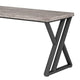 Oneb Writing Desk 55 Inch Gray Rectangular Top Black Metal Z Base BM328513