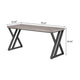 Oneb Writing Desk 55 Inch Gray Rectangular Top Black Metal Z Base BM328513