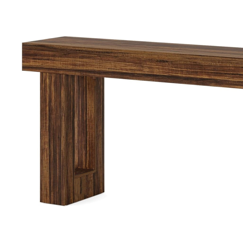 Kai Console Side Table 63 Inch Light Brown Rectangular Wood Top BM328516