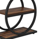 Ari Accent End Table Rustic Brown Wood 26 Inch Black Metal 3 Shelves BM328519