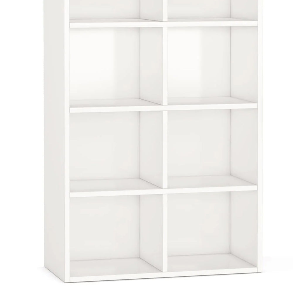 Tall Bookcase 6 Tier 12 Open Shelves Modern White Finish 72 Inch BM328523