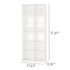 Tall Bookcase 6 Tier 12 Open Shelves Modern White Finish 72 Inch BM328523