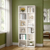 Tall Bookcase, 6 Tier 12 Open Shelves, Modern White Finish, 72 Inch
