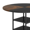 Dining Table 47 Inch Round Top 2 Storage Shelves Black Metal BM328527