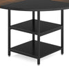 Dining Table 47 Inch Round Top 2 Storage Shelves Black Metal BM328527