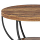 Ari Coffee Table 32 Inch Round Top Rustic Brown MDF Black Metal BM328531