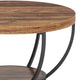 Ari Coffee Table 32 Inch Round Top Rustic Brown MDF Black Metal BM328531