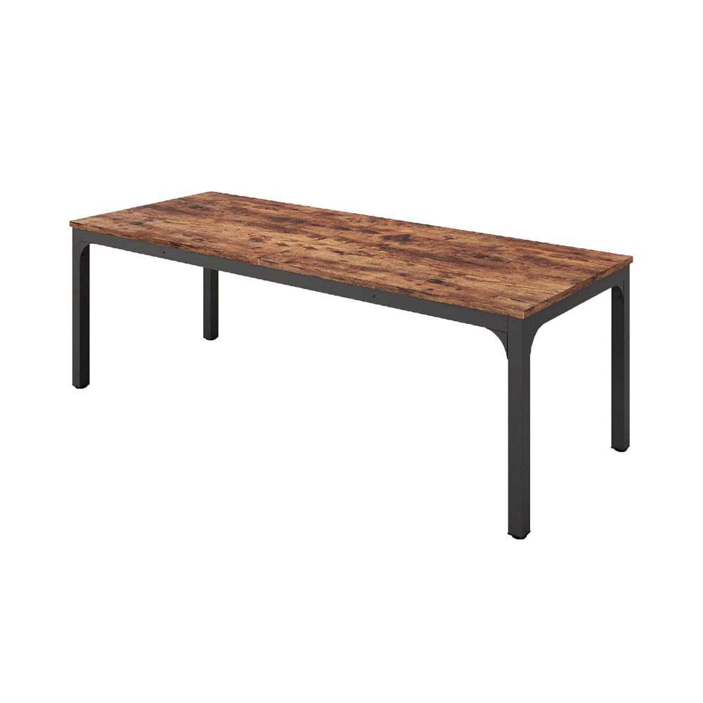 Jack Conference Table 79 Inch Rectangular Brown MDF Top Black Metal BM328533