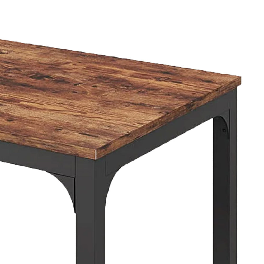 Jack Conference Table 79 Inch Rectangular Brown MDF Top Black Metal BM328533