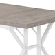 Siy Executive Desk 71 Inch Gray MDF Rectangular Top White Cross Base BM328534