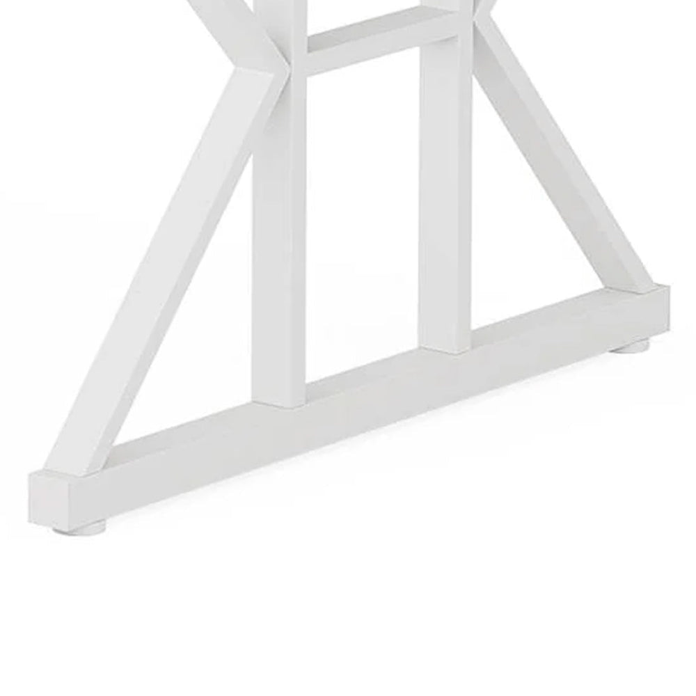 Siy Executive Desk 71 Inch Gray MDF Rectangular Top White Cross Base BM328534