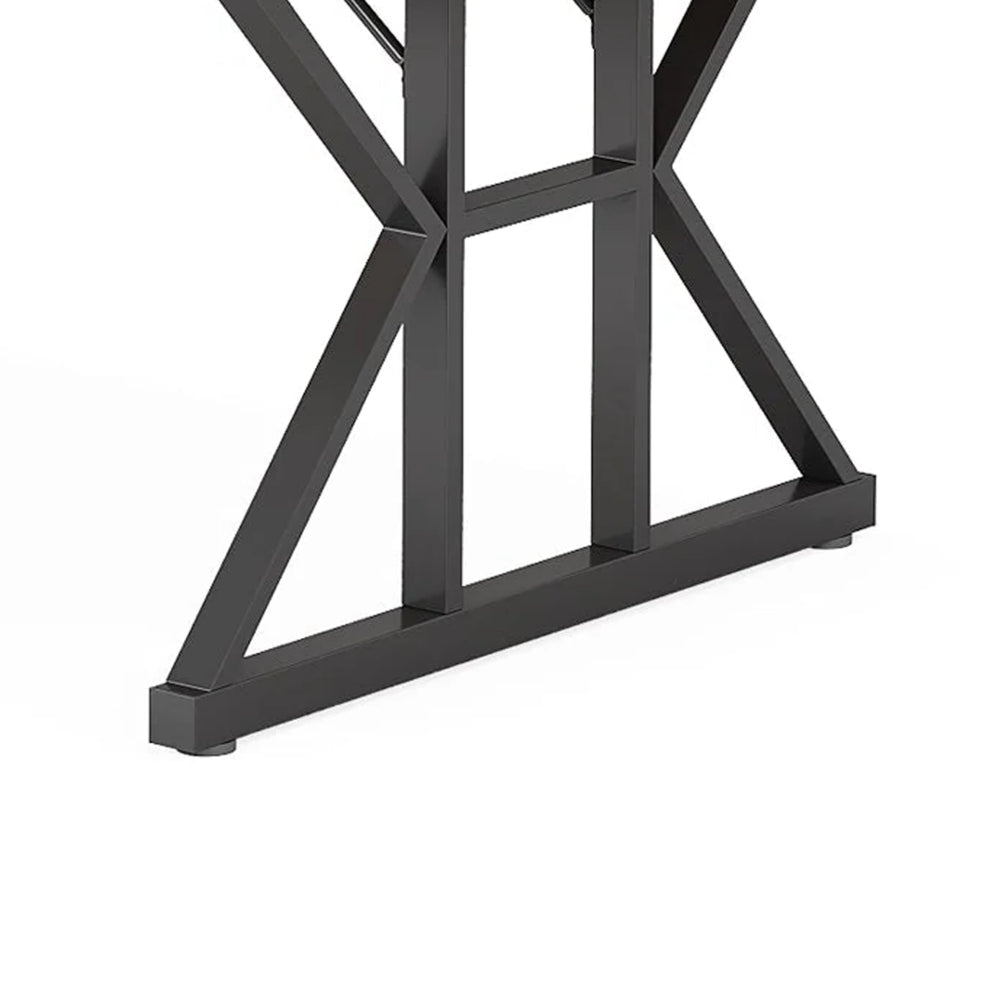 Siy Executive Desk 71 Inch Brown Rectangular Top Black Metal Base BM328537