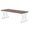 Siy Executive Desk 79 Inch Brown Rectangular Top White Cross Base BM328538
