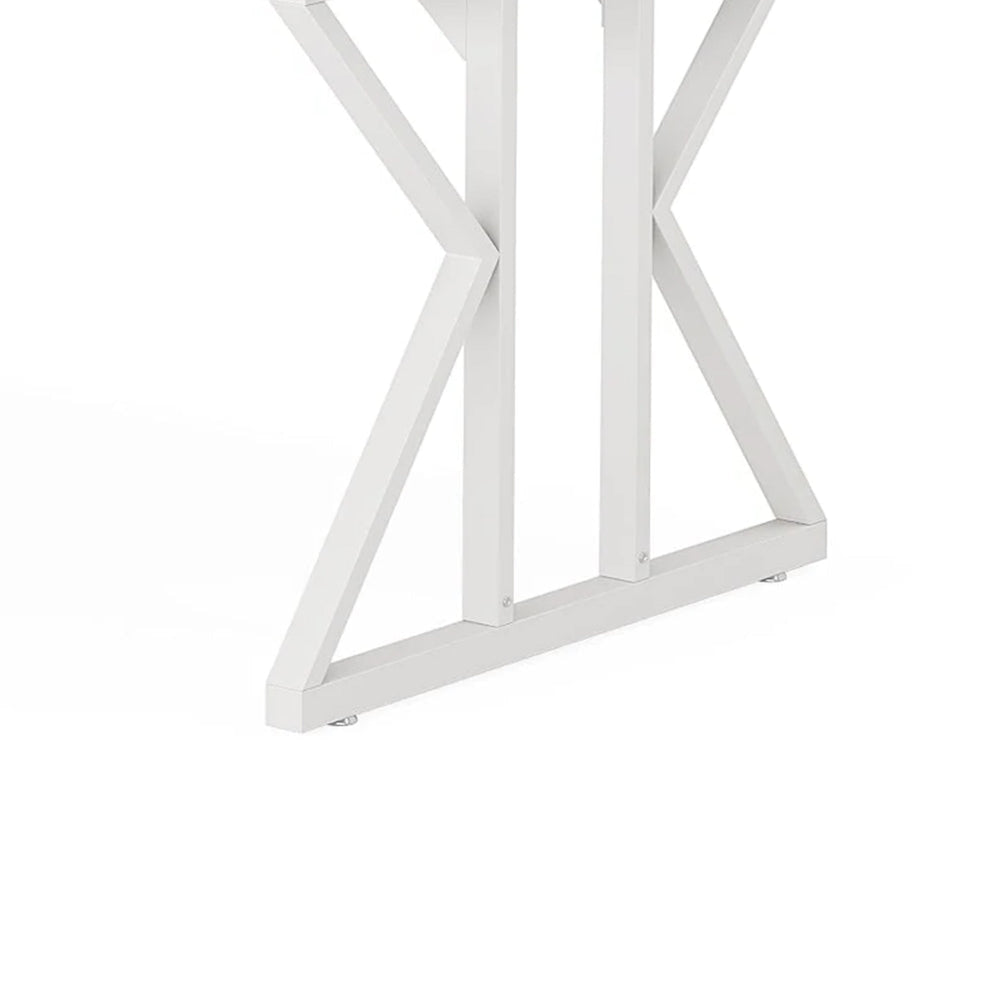 Siy Executive Desk 79 Inch Brown Rectangular Top White Cross Base BM328538