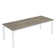 Jack Conference Table, 79 Inch Rectangular Gray MDF Top, White Metal