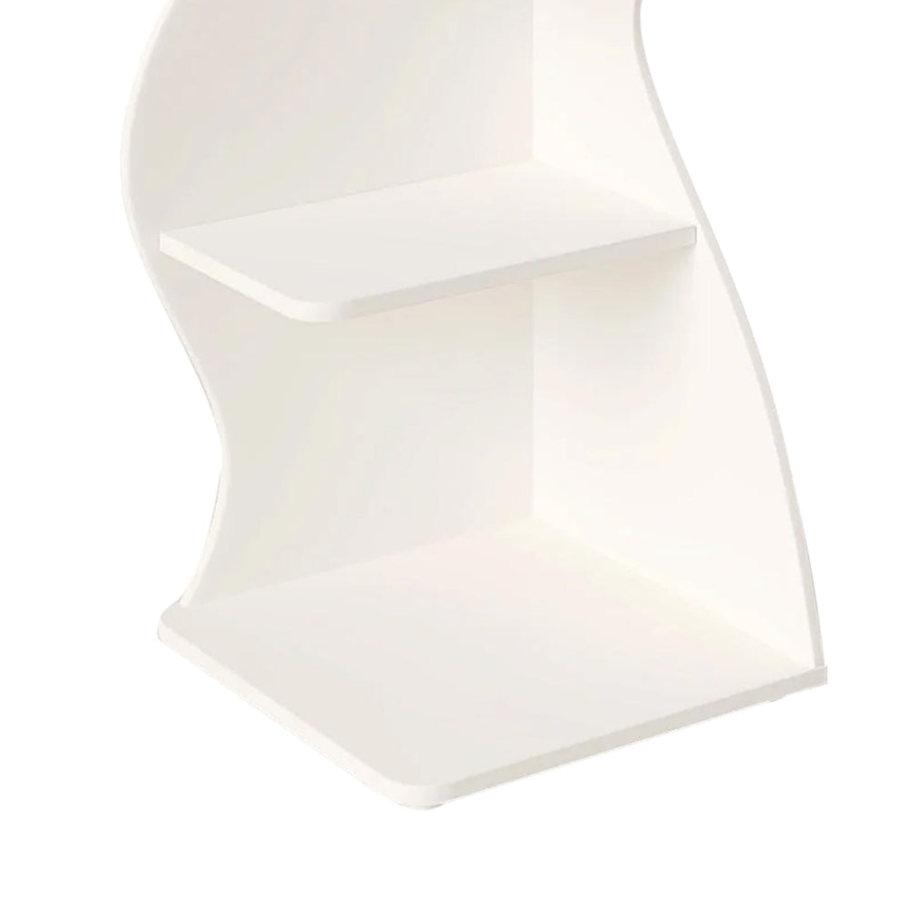 Max Corner Bookshelf 5 Tier 70 Inch White Finish Adjustable Shelves