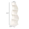 Max Corner Bookshelf 5 Tier 70 Inch White Finish Adjustable Shelves
