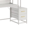 Computer Desk 2 Drawers Open Shelf Hutch White Metal 60 Inch BM328544