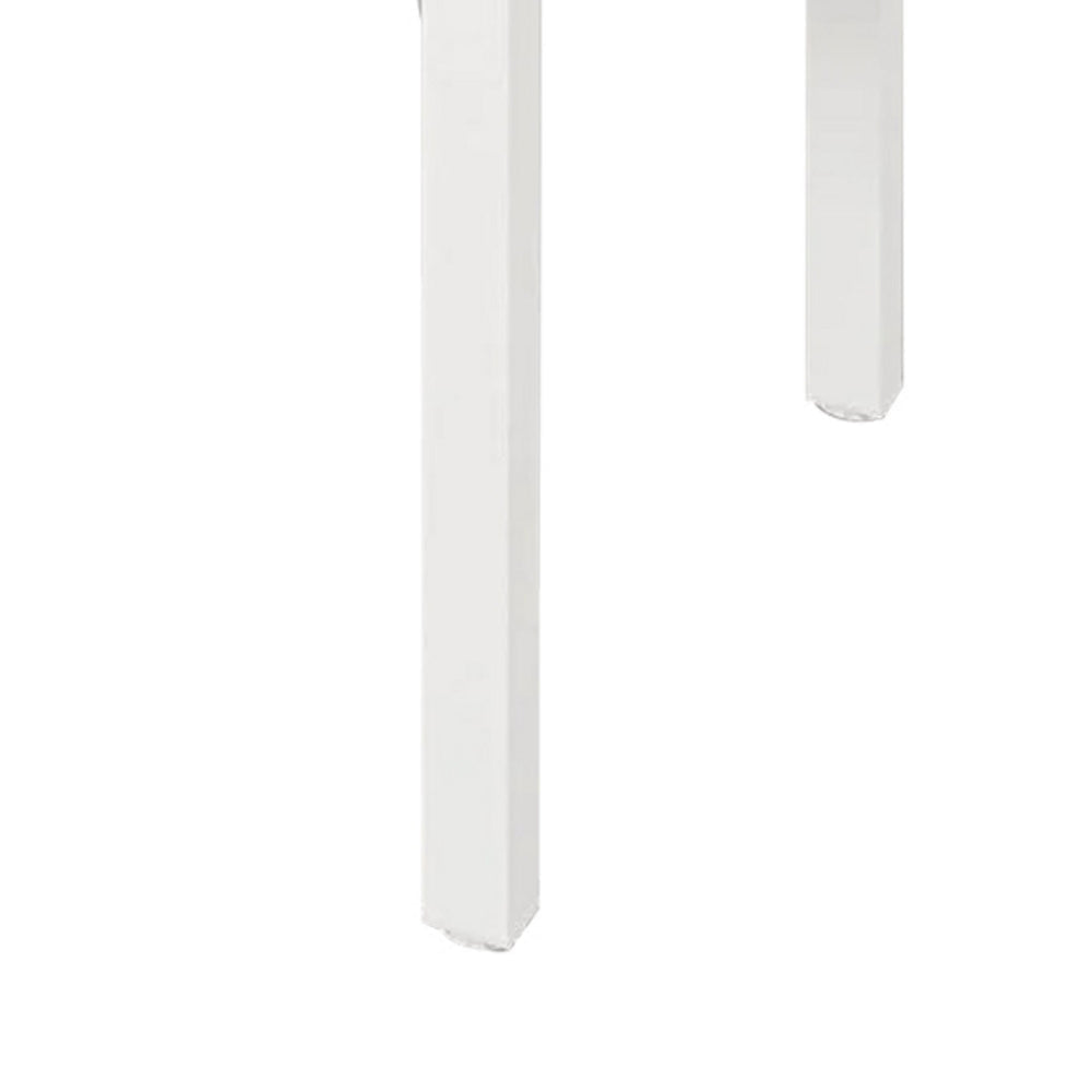 Computer Desk 79 Inch White MDF Rectangular Top White Metal Legs BM328545