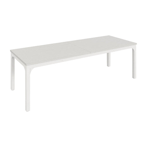 Computer Desk, 79 Inch White MDF Rectangular Top, White Metal Legs