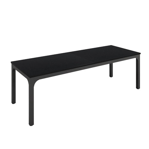 Lar Conference Table, 79 Inch Black Rectangular MDF Top, Metal Legs