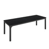 Lar Conference Table, 79 Inch Black Rectangular MDF Top, Metal Legs