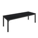 Lar Conference Table, 79 Inch Black Rectangular MDF Top, Metal Legs
