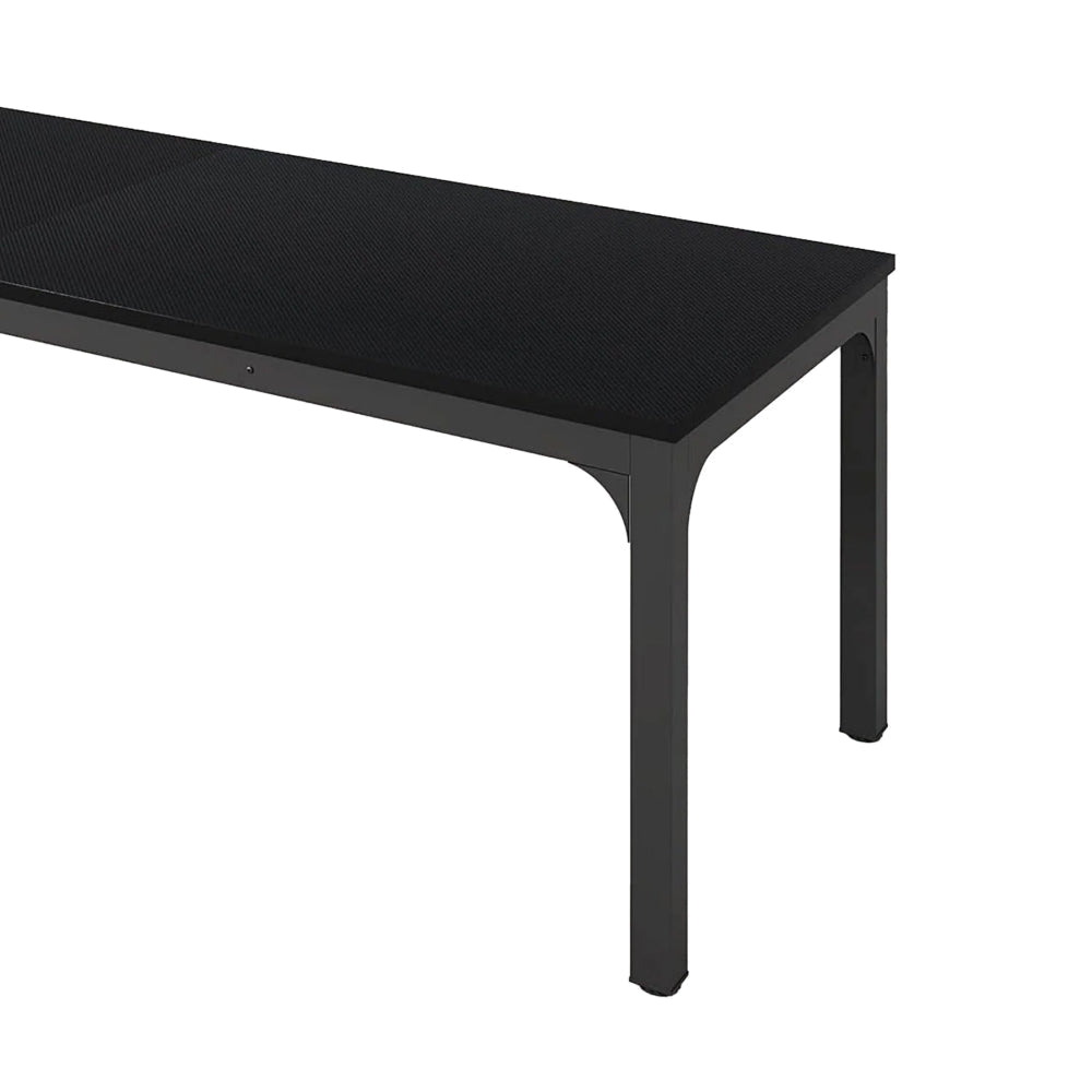 Lar Conference Table 79 Inch Black Rectangular MDF Top Metal Legs BM328547