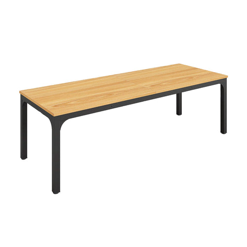 Lar Conference Table, 79 Inch Brown Rectangular Top, Black Metal Legs