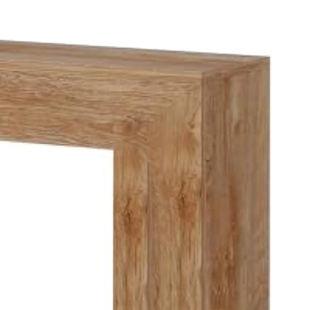 Evan Console Table 47 Inch Rectangular Top Rustic Brown Open Shelf BM328549