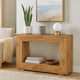 Evan Console Table, 47 Inch Rectangular Top, Rustic Brown, Open Shelf