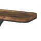 Console Table Rustic Brown MDF 39 Inch Geometric Black Metal Base BM328551