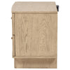 Lno Nightstand 2 Cane Accent Drawers w Brass Knobs USB Oak Beige BM328555