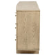 Lno Wide Dresser, 9 Cane Accent Drawers w Brass Knobs, Oak Beige
