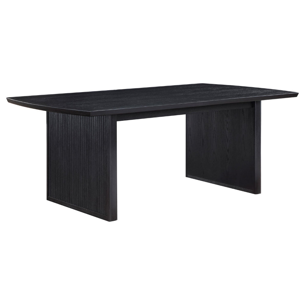 Jack 5pc Extendable Dining Table n Chair Set 82-100 Inch Ivory Black BM328567