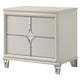 Ory Nightstand w 2 Drawers Chrome Star Handle Pearl Ivory Wood BM328571