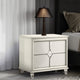 Ory Nightstand w 2 Drawers, Chrome Star Handle, Pearl Ivory Wood