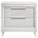 Mory Nightstand 2 Drawers Embossed Herringbone Pattern White Chrome BM328577