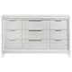 Mory Wide Dresser 9 Drawers Embossed Herringbone Pattern White BM328578