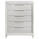 Mory Tall Dresser Chest 5 Drawer Embossed Herringbone Pattern White BM328579
