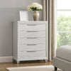 Mory Tall Dresser Chest, 5 Drawer, Embossed Herringbone Pattern, White