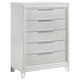 Mory Tall Dresser Chest, 5 Drawer, Embossed Herringbone Pattern, White