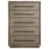 Lyni Tall Dresser Chest 5 Drawers Open Shelf Washed Oak Brown BM328585