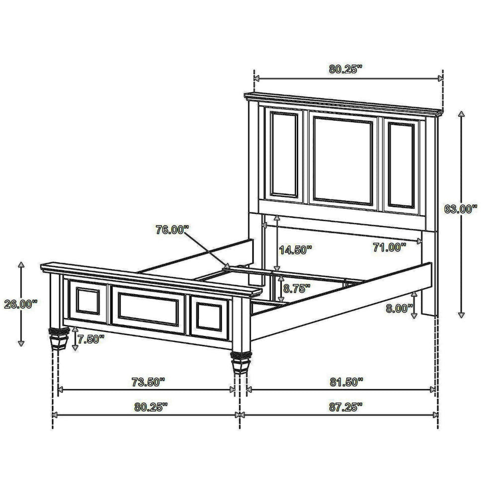 Lila King Bed Picture Frame Panel Headboard Farmhouse White Wood
