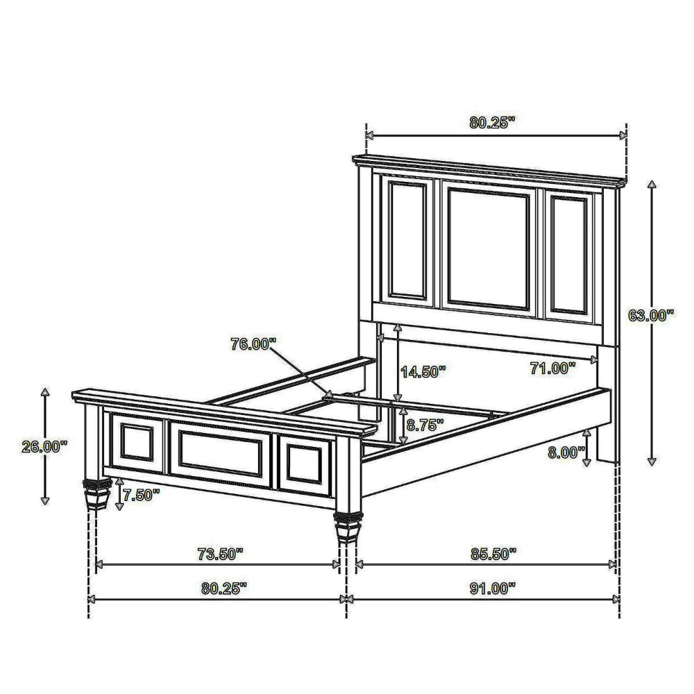 Lila California King Bed Picture Frame Headboard Farmhouse White