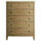 Heon Tall Dresser Chest 5 Drawers w Round Knobs Natural Brown Pine BM328594