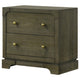 Seon Nightstand 2 Drawers with Brass Knobs Dark Cocoa Brown Wood BM328598