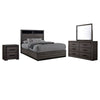 Zo 4 Piece Bedroom Set | King Size | Gray Black 2 Tone BM328607